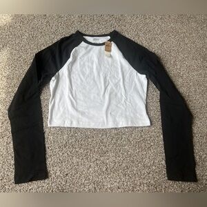 PINK Baseball Style Long Sleeve Tshirt